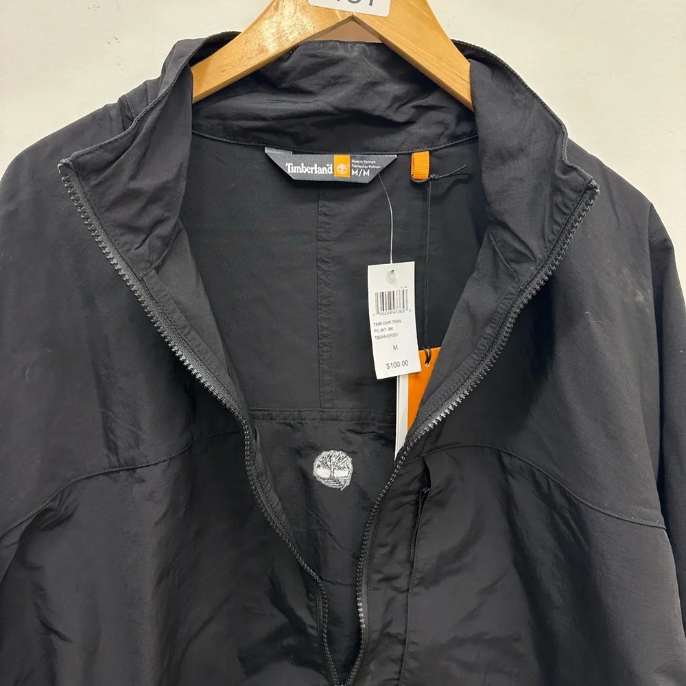 ~New W/ Tags! Men's Timberland Men's Black Pullover Wind Breaker Fall Jacket